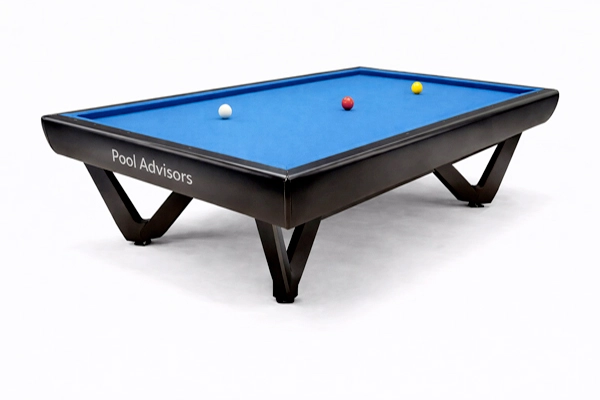 Table de billard français sans poches avec tapis bleu et bandes hautes